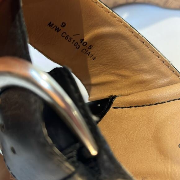 B.O.C Devona Leather Strap Cork Platform Wedge Slip on Mules Sandals Size 9 - Picture 8 of 9